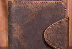 Leather Mens Wallet billfold Zipper Bifold Wallet Vintage Wallet for Men