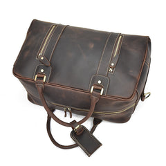 Vintage Leather Mens Weekender Bag Vintage Travel Bag Duffle Bag for Men