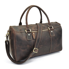 Cool Leather Mens Weekender Bag Vintage Travel Bag Duffle Bag for Men