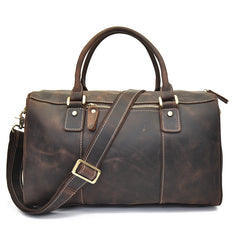 Cool Leather Mens Weekender Bag Vintage Travel Bag Duffle Bag for Men