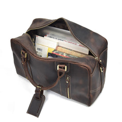 Vintage Leather Mens Weekender Bag Vintage Travel Bag Duffle Bag for Men