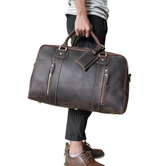 Vintage Leather Mens Weekender Bag Vintage Travel Bag Duffle Bag for Men