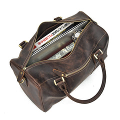 Cool Leather Mens Weekender Bag Vintage Travel Bag Duffle Bag for Men