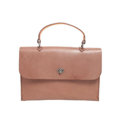 Leather Pink Satchel Bag Simple Crossbody Bag - Annie Jewel