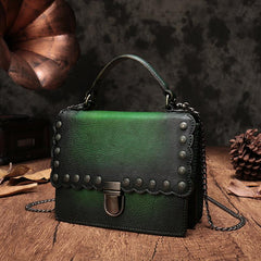 Vintage Womens Leather Handbags Purse Brown Satchel Handbags Shoulder Crossbody Bags for Ladies