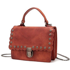 Vintage Womens Leather Handbags Purse Brown Satchel Handbags Shoulder Crossbody Bags for Ladies