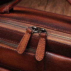 Vintage Womens Brown Leather Satchel Shoulder Bag School Handbag Shoulder Purse for Girls