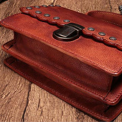Vintage Womens Leather Handbags Purse Brown Satchel Handbags Shoulder Crossbody Bags for Ladies