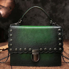 Vintage Womens Leather Handbags Purse Brown Satchel Handbags Shoulder Crossbody Bags for Ladies