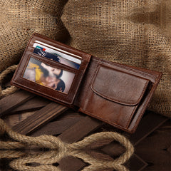 Leather Slim Small Mens Wallet Bifold billfold Wallet for Men