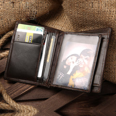 Leather Slim Small Mens Wallet Bifold billfold Wallet for Men