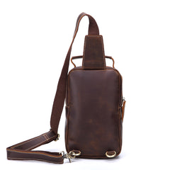 Leather Sling Bag for Men Vintage Chest Crossbody Bag For Men