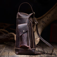 Leather Sling Bag for Men Vintage Chest Crossbody Bag For Mens