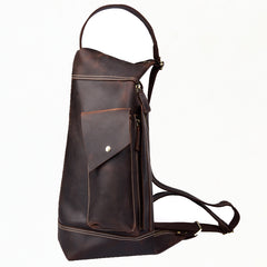 Leather Sling Bag for Men Vintage Chest Crossbody Bag For Mens