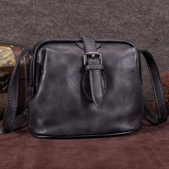 Brown Small Womens Leather Doctor Shoulder Bag Female Blue Doctor Bag Style Purse for Ladies