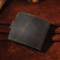 Leather Small Mens Wallet Vintage billfold Bifold Wallet for Men