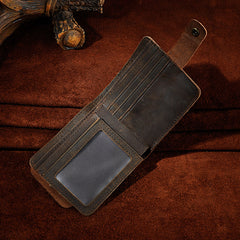 Leather Small Mens Wallet Vintage billfold Bifold Wallet for Men