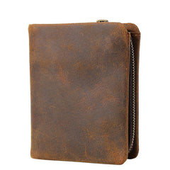 Leather Small Mens Wallet Slim Vintage Bifold Wallet for Men