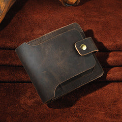 Leather Small Mens Wallet Vintage billfold Bifold Wallet for Men