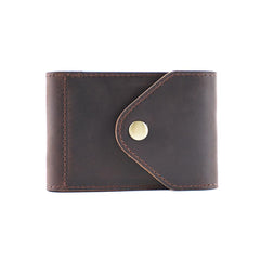 Leather Small Mens Wallet Zipper billfold Front Pocket Wallet Driver's License Card Wallet for Men
