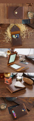 Leather Small Mens Wallet Zipper billfold Front Pocket Wallet Driver's License Card Wallet for Men