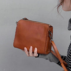 Brown SMall Leather Womens Small Shoulder Bag Small Black Leather Side Bag Crossbody Bag for Ladies