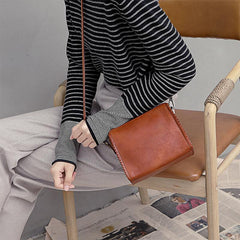 Brown SMall Leather Womens Small Shoulder Bag Small Black Leather Side Bag Crossbody Bag for Ladies