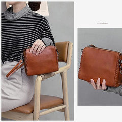 Brown SMall Leather Womens Small Shoulder Bag Small Black Leather Side Bag Crossbody Bag for Ladies