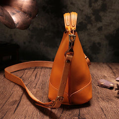 Vintage Womens Brown Leather Tote Purse 12