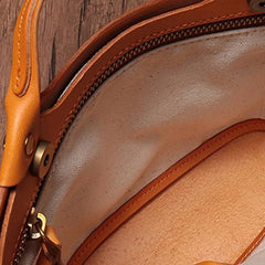 Vintage Womens Brown Leather Tote Purse 12