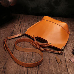 Vintage Womens Brown Leather Tote Purse 12