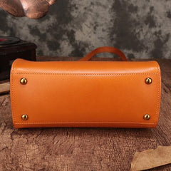 Vintage WOmens Tan Leather Handbag Purse Shoulder Tote Handbags Crossbody Bags for Ladies