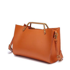 Vintage WOmens Tan Leather Handbag Purse Shoulder Tote Handbags Crossbody Bags for Ladies