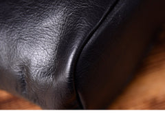 Leather Women Bucket Bag Black Shoulder Bag For Women