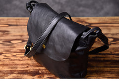 Leather Women Bucket Bag Black Shoulder Bag For Women