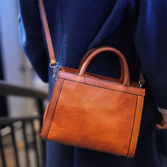 Leather Women Handbag Tooling Vintage Bag Shoulder Bag Purse For Women