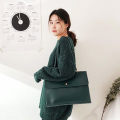 Leather Womens Briefcase Shoulder Bag Work Bag For Women