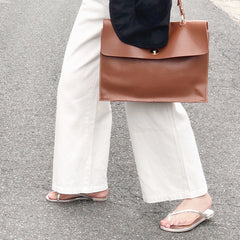 Leather Womens Briefcase Shoulder Bag Work Bag For Women