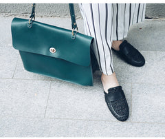 Leather Womens Briefcase Shoulder Bag Work Bag For Women
