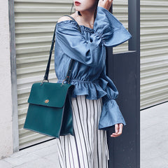 Leather Womens Briefcase Shoulder Bag Work Bag For Women