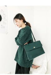 Leather Womens Briefcase Shoulder Bag Work Bag For Women