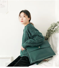 Leather Womens Briefcase Shoulder Bag Work Bag For Women