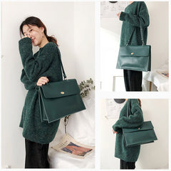 Leather Womens Briefcase Shoulder Bag Work Bag For Women
