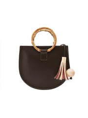 Leather Womens Round Handbags Saddle Shoulder Bag For Women