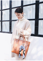 Leather Womens Stylish Brown Tote Bag Shoulder Bag For Women