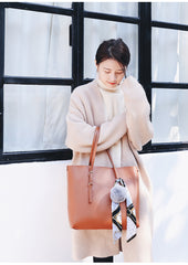 Leather Womens Stylish Brown Tote Bag Shoulder Bag For Women