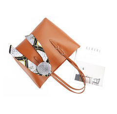 Leather Womens Stylish Brown Tote Bag Shoulder Bag For Women