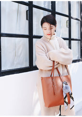 Leather Womens Stylish Brown Tote Bag Shoulder Bag For Women