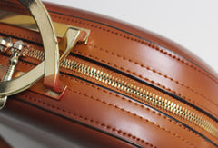 Leather handbag shoulder bag brown red for women leather crossbody bag