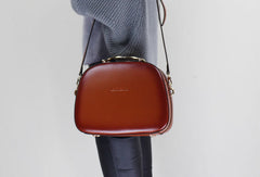 Leather handbag shoulder bag brown red for women leather crossbody bag - EverHandmade